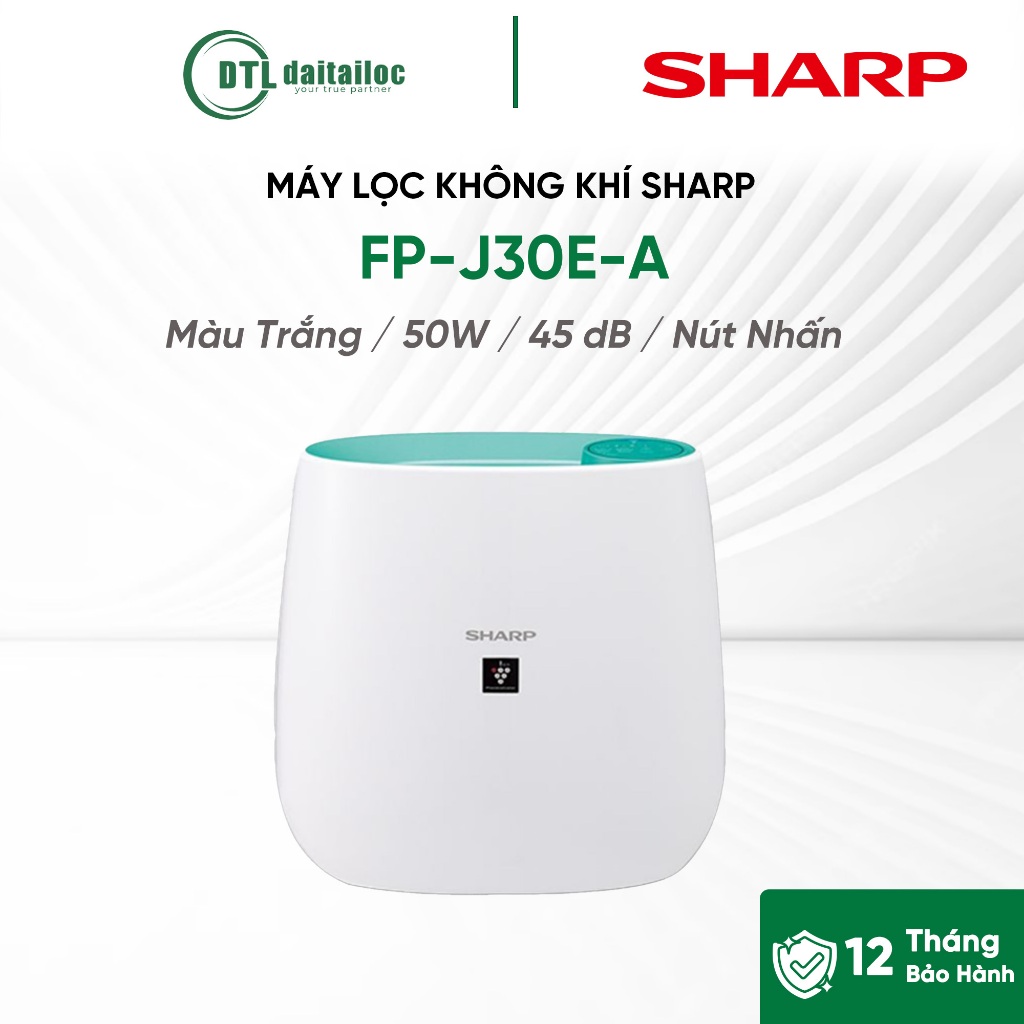 Máy Lọc Không Khí Sharp FP-J30E-A Phòng 23m² Plasmacluster Ion 7000 HEPA Lọc Bụi PM2.5